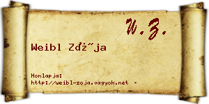 Weibl Zója névjegykártya